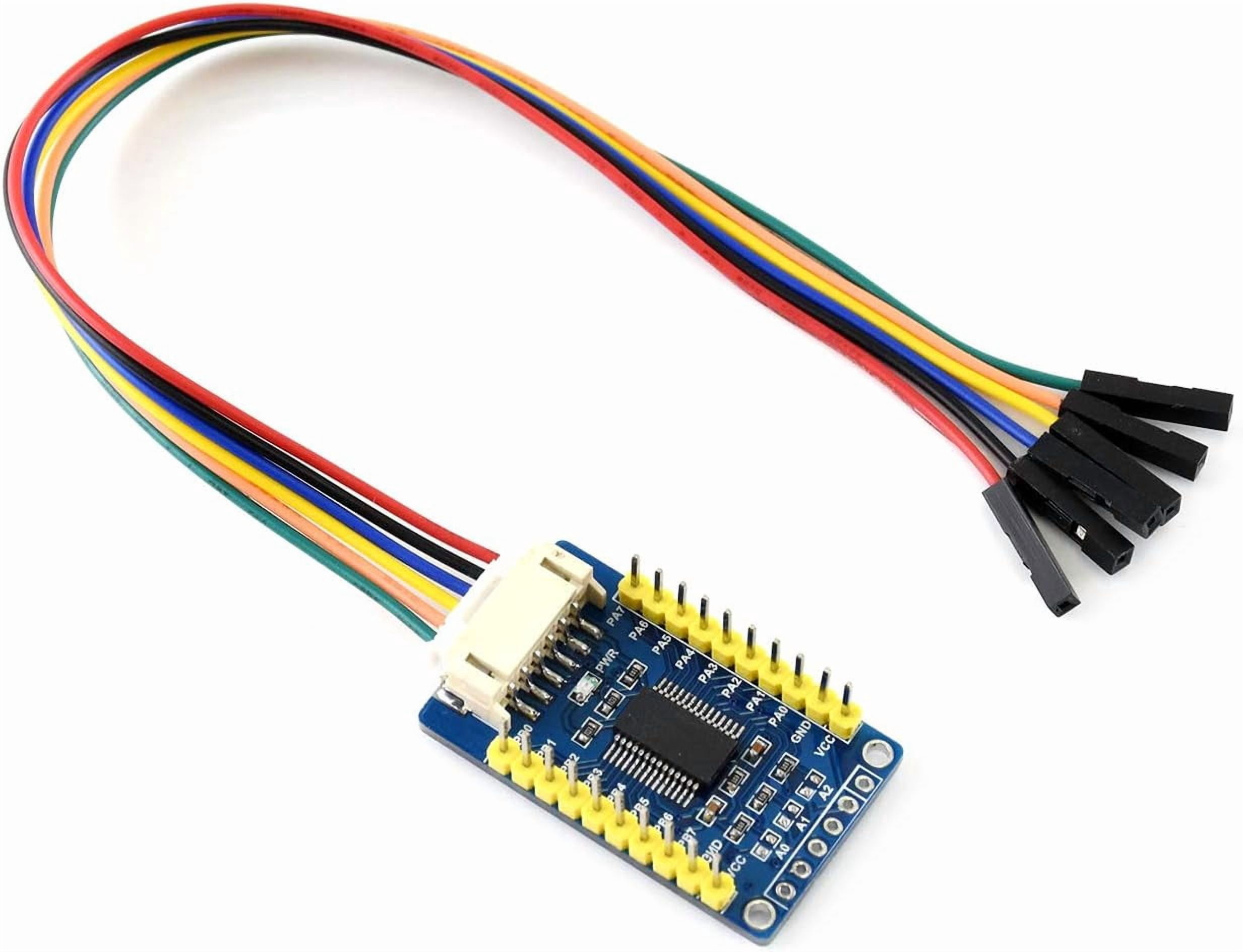 MCP23017 IO Expansion Board I2C Interface 5V/3.3V Voltage Expands 16 I/O Pins Up to 8 Boards Stackable for 128 I/O Pins Multi I2C Modules Compatible