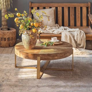 サイドテーブル・ナイトテーブル・ローテーブル Knot antiques BARK COFFEE TABLE 80 Bark バーク・コーヒーテーブル