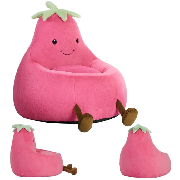 MCQ 24 Inch Bean Bag Chair, Small-Scale Sofa Couch with Soft Filler, Rose Red