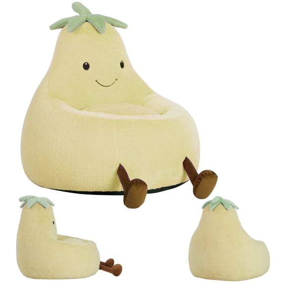 MCQ 24 Inch Bean Bag Chair, Small-Scale Sofa Couch with Soft Filler, Yellow