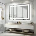 thumbnail image 1 of JIOABL 24"x32" Anti-fog LED Bathroom Mirror Wall Mounted, Dual Light Source, 3 Lighting Modes, White, 1 of 6