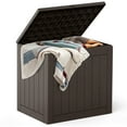 thumbnail image 1 of MCQ Deck Box 31 Gallon, Waterproof Outdoor Storage Box with Lockable Lid, Black, 1 of 9