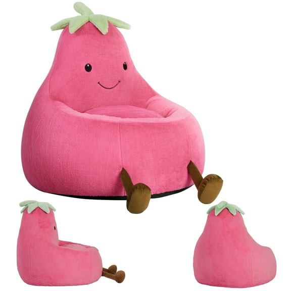 MCQ 31 Inch Bean Bag Chair, Small-Scale Sofa Couch with Soft Filler, Rose Red