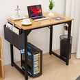 thumbnail image 1 of MCQ 31 Inch Small Computer Office Desk, Writing Study Table with Storage Bag & Iron Hook for Home -Nature, 1 of 6
