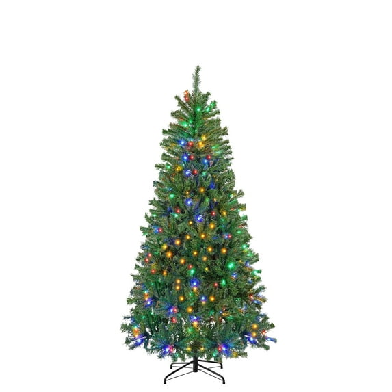 MCQ 4.5FT Prelit Artificial Christmas Tree, Realistic Spruce Design, Premium Multicolor LED Lights