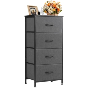 MCQ 4-Drawer Fabric Storage Nightstand – Multi-Functional End Table for Bedroom, Closet, or Dorm Use, Gray