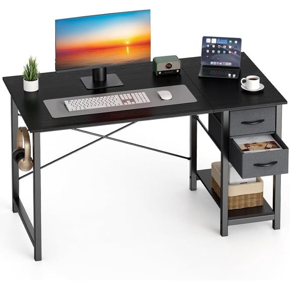 JIOABL 48 inch Desk with Drawers, Home Office Computer Table with x ...