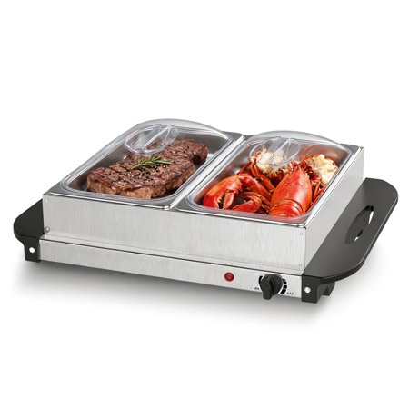 MCQ 5QT Buffet Servers and Warmers, Warming Tray with Temperature Control, Chafing Dish Buffet Set Perfect for Parties, Holidays & Entertaining, Dishwasher Safe, Stainless Steel