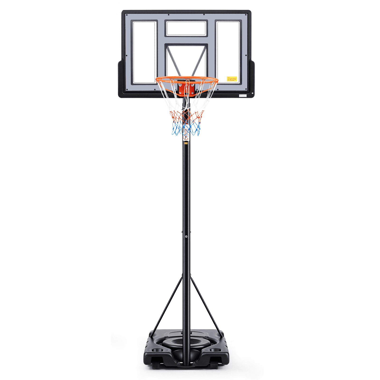 JIOABL 6.1ft-10ft Adjustable Height 44" Outdoor Basketball Hoop for Adult, Grey
