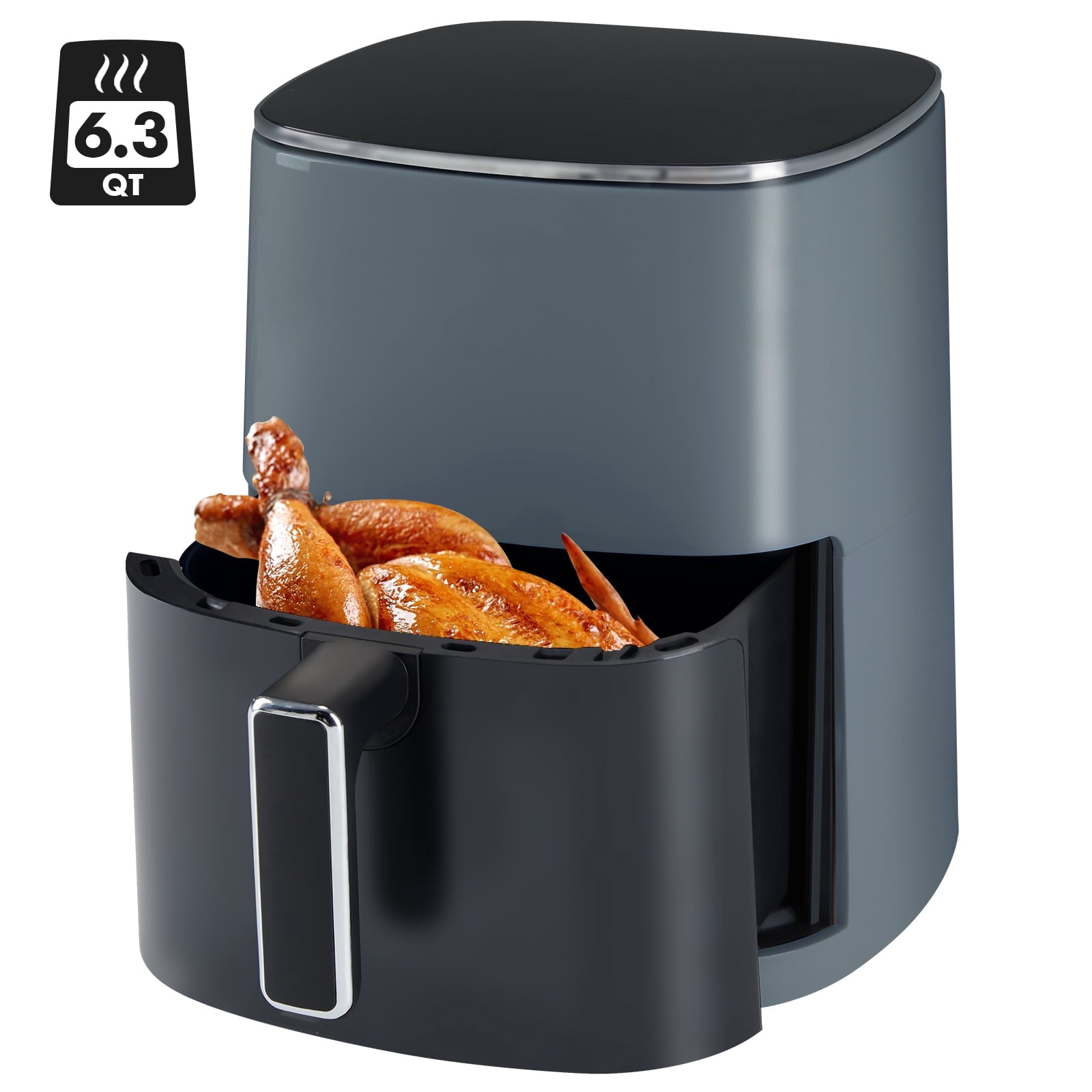 MCQ 6 Qt Air Fryer 12-in-1 Function, Roast, Reheat, Dehydrate, Bake, Steam with 400F, Gray
