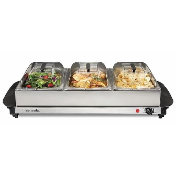 JIOABL 7.5QT Buffet Server with Temperature Control, Stainless Steel Warming Tray for Parties, Holidays, Dishwasher Safe