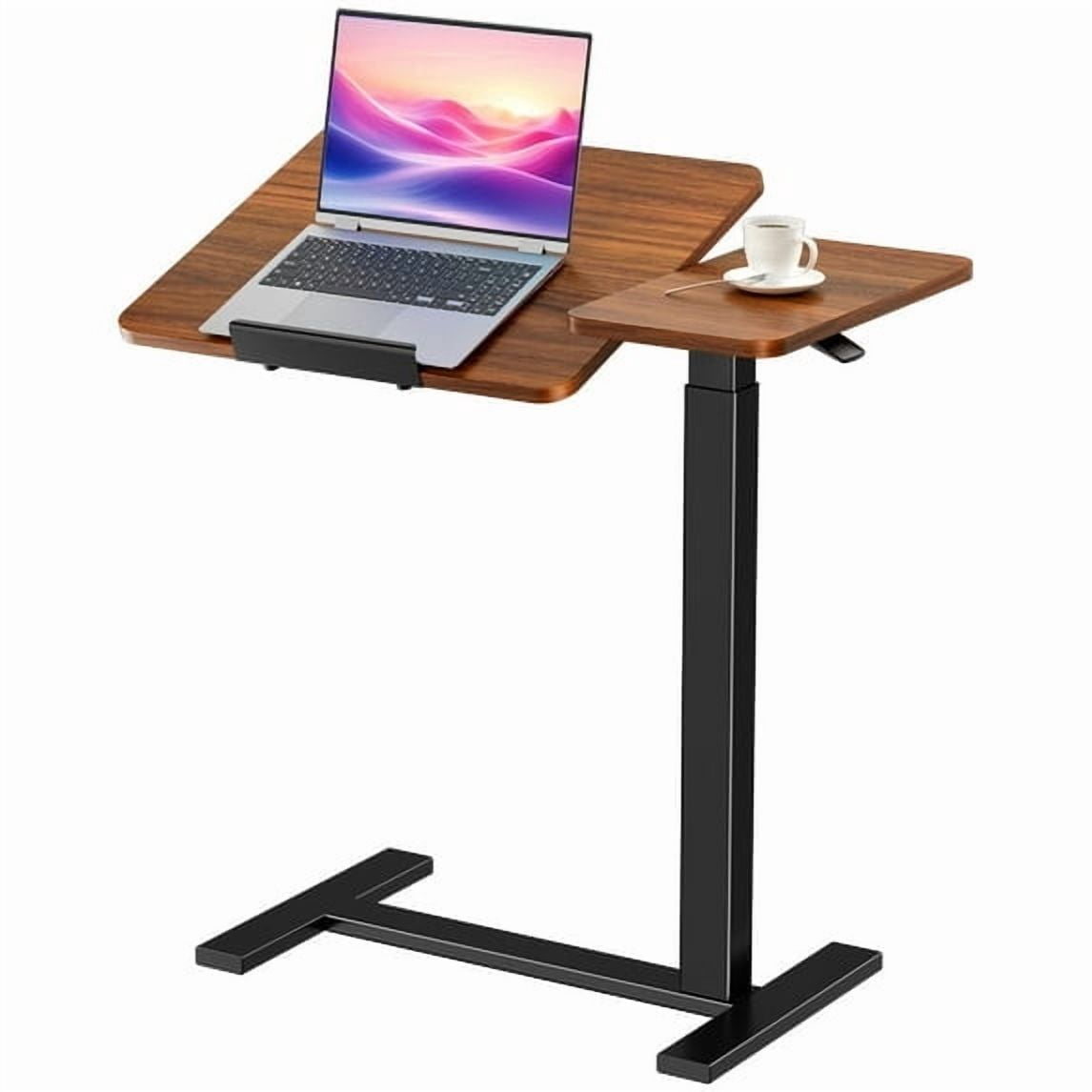 JIOABL Adjustable Overbed Bedside Table with Reversible Top, Hidden ...
