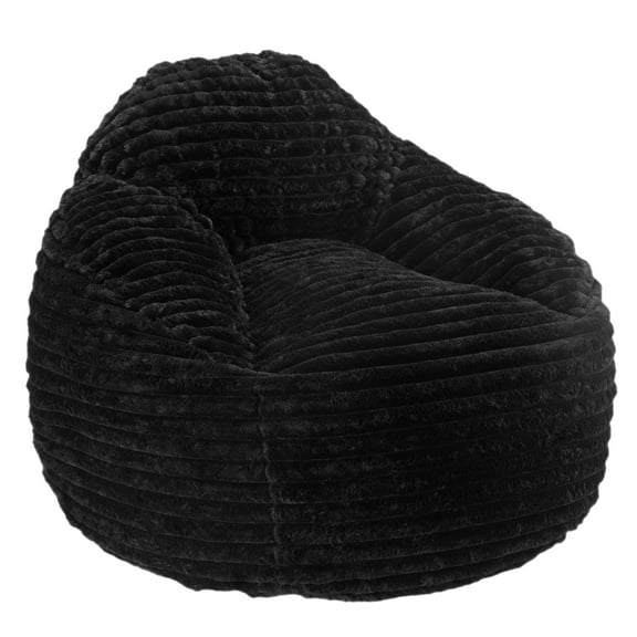 MCQ Bean Bag Lounger 3.2 FT Chair, Removable and Washable Matte Velvet Fabric Cover,Round Couch for Living Room Bedroom College Dorm,Black