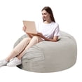 thumbnail image 1 of MCQ Bean Bag Sofa Chair 3Ft, Removable Micro Suede Cover for Adult, Grey, 1 of 6