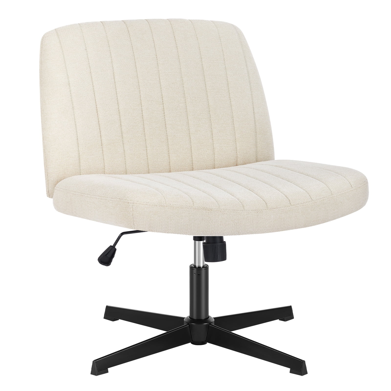 MCQ Criss Cross Chair Legged Office Wide Comfy Desk Seat, Armless Computer Task Seating