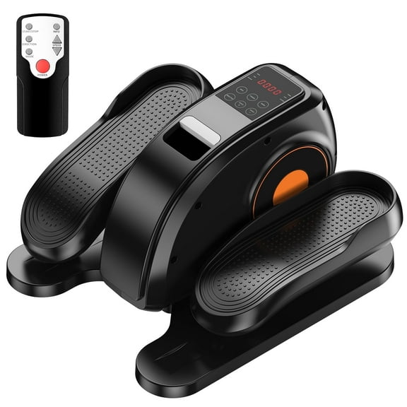 MCQ Under Desk Elliptical, Mini Exercise Bike with Digital Monitor and Remote, Portable Pedal Exerciser for Home and Office, Black​