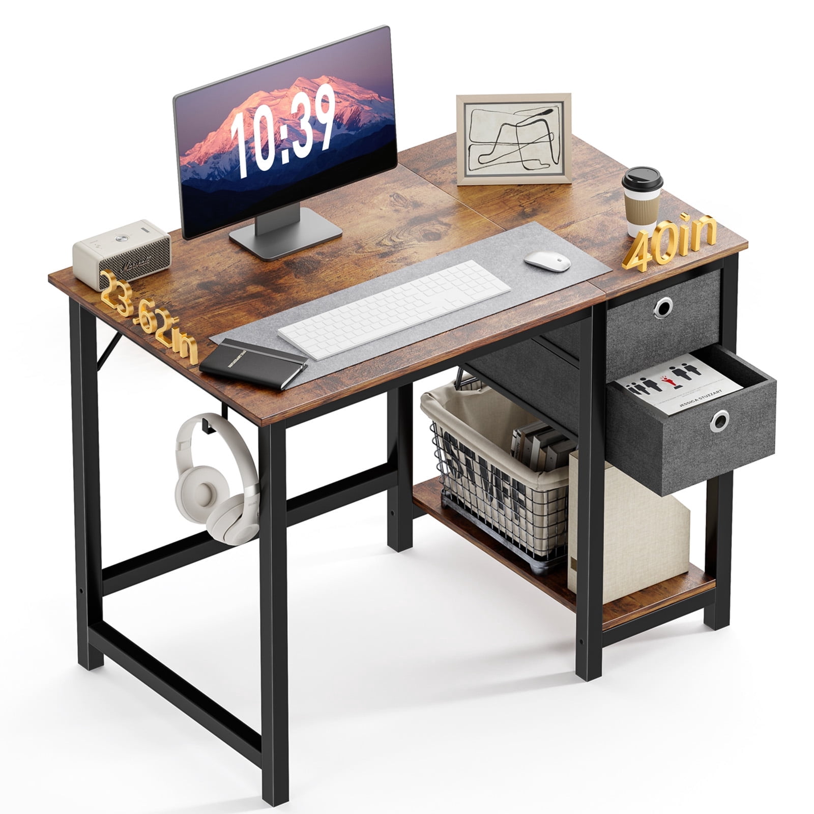 MCQ Dual-Drawer Computer Desk - Walmart.com