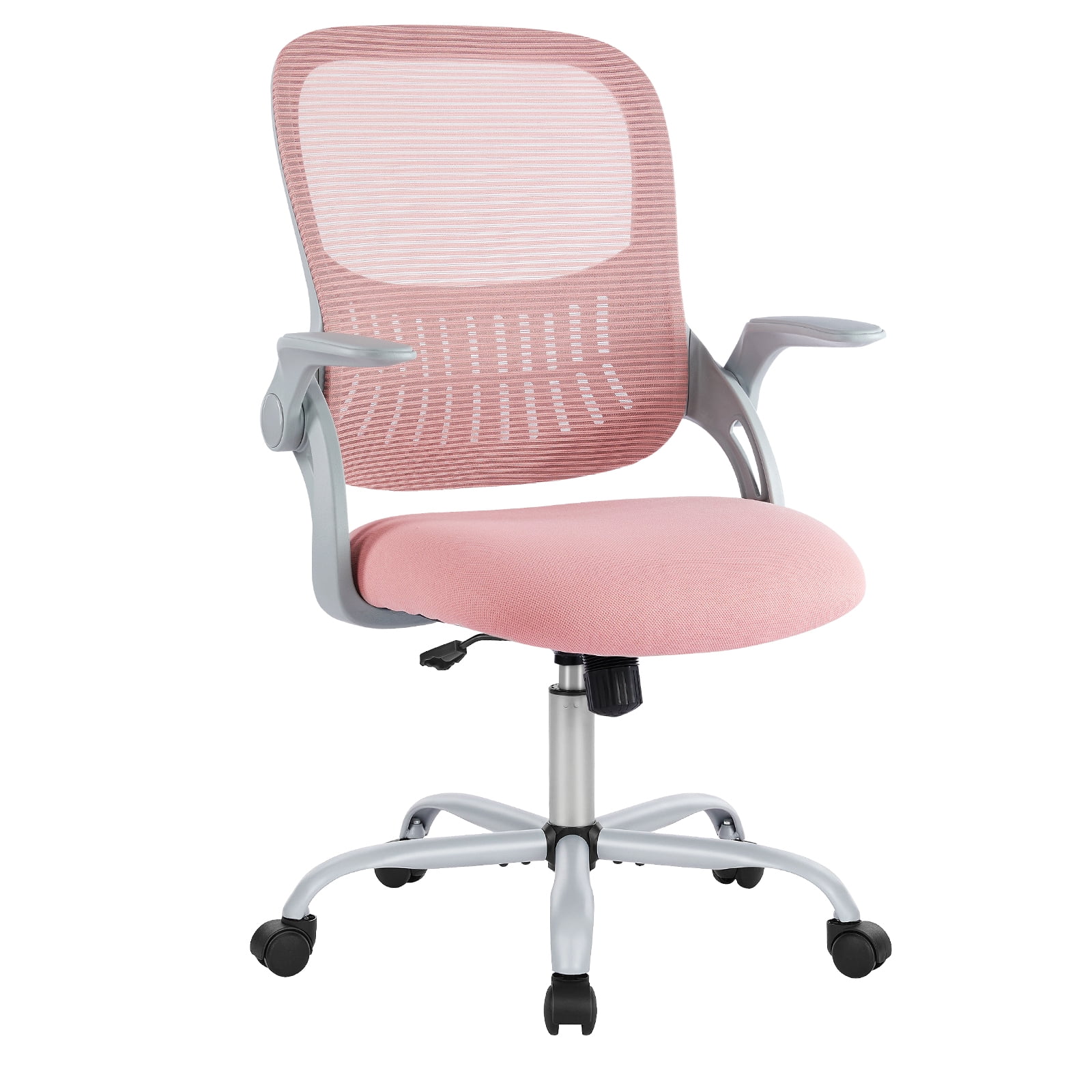 MCQ Home Ergonomic Office Chair with Adjustable and Flip-up Armrest,Heavy Duty Desk Chair with Lumbar Support, Pink
