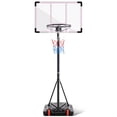 thumbnail image 1 of JIOABL Kids Basketball Hoop, Adjustable 5.1-8.5ft Portable Goal for Indoors/Outdoors with Enlarged Base, PC Backboard, Red, 1 of 7