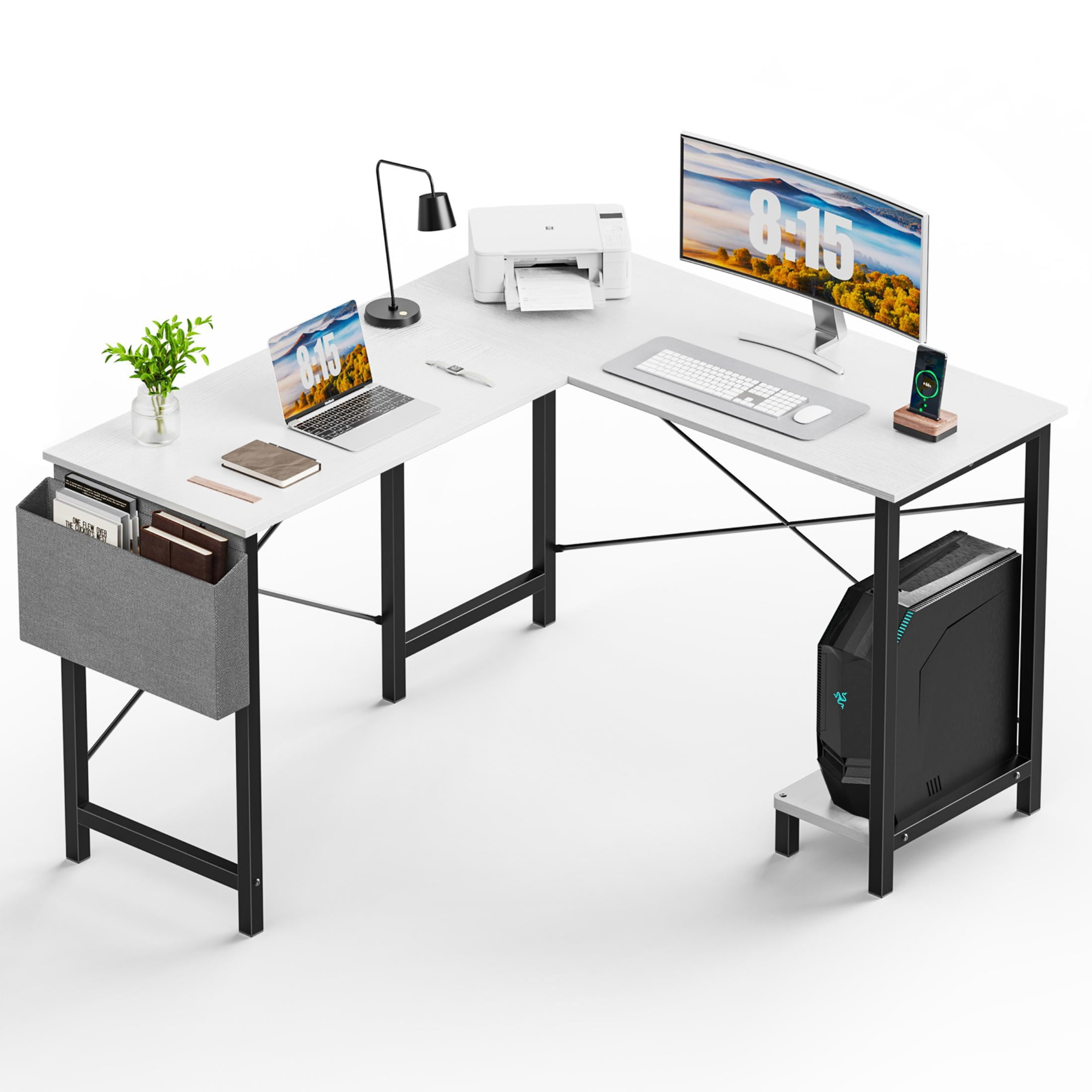 MCQ L Shaped Desk - Computer Desk Gaming Corner 50 Inch Home Office Writing Student Work PC Table, White