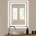 thumbnail image 1 of JIOABL LED Bathroom Mirror 24"x 32" with Stepless Dimmable Wall Mirrors with Anti-Fog, Vanity Mirror with 3 Color Modes, Shatter-Proof, Bathroom Mirror with LED Lights, 1 of 8