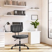 MCQ Modern Low Back Office Chair, Height Adjustable Swivel Task Chair for Home or Dorm Desk, Black