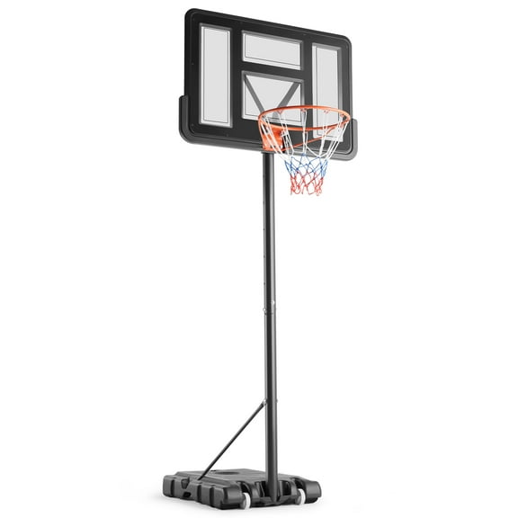 MCQ Outdoor Basketball Hoops with 44-inch Durable Backboard, Adjustable Height 4.9 ft. to 10 ft. for Family Fun and Skills Training