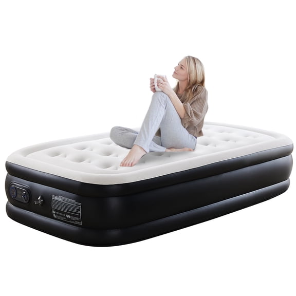 JIOABL 18" Queen Air Mattress Bed with Built-in Pump, 660 Lbs Capacity, Fast Inflating Outdoor Camping