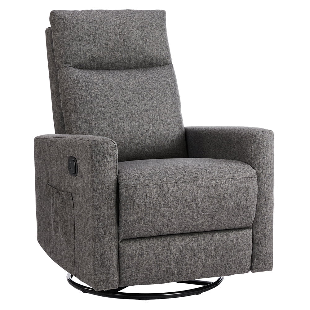 JIOABL Rocking Glider Chair Nursery Seat with Soft Padding & 360° Swivel for Home Soothing Moments, Grey