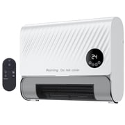JIOABL Smart Wall Heater, Electric Space Heater for Bedroom , Vertical Oscillation, Adjustable Thermostat, Remote Control, 24H Timer, White