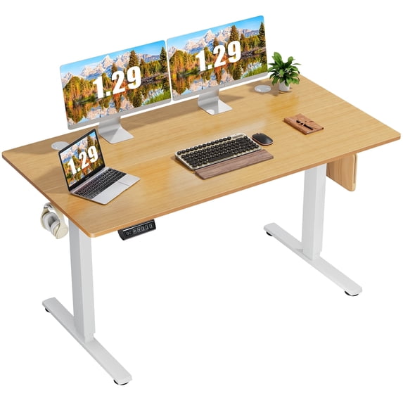 JIOABL 55x24 inch electric height-adjustable desk, modern electric gaming workstation, height adjustable, suitable for home office,Rust