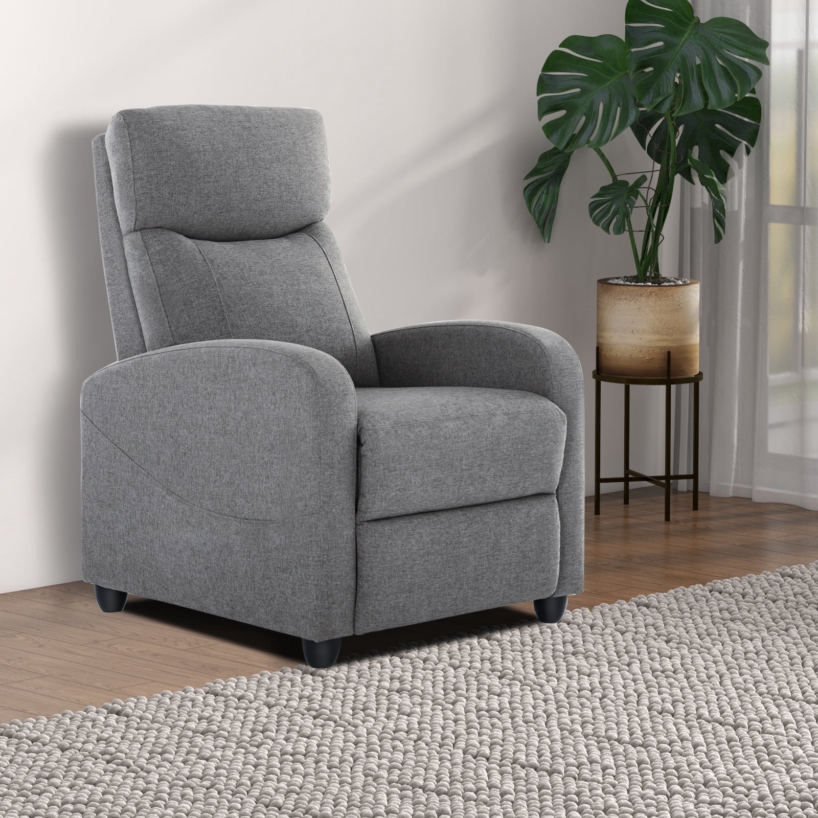 MCQ Vibration Massage Recliner Chair, Comfortable Lounge Seat for Home, 275lbs Capacity, Grey