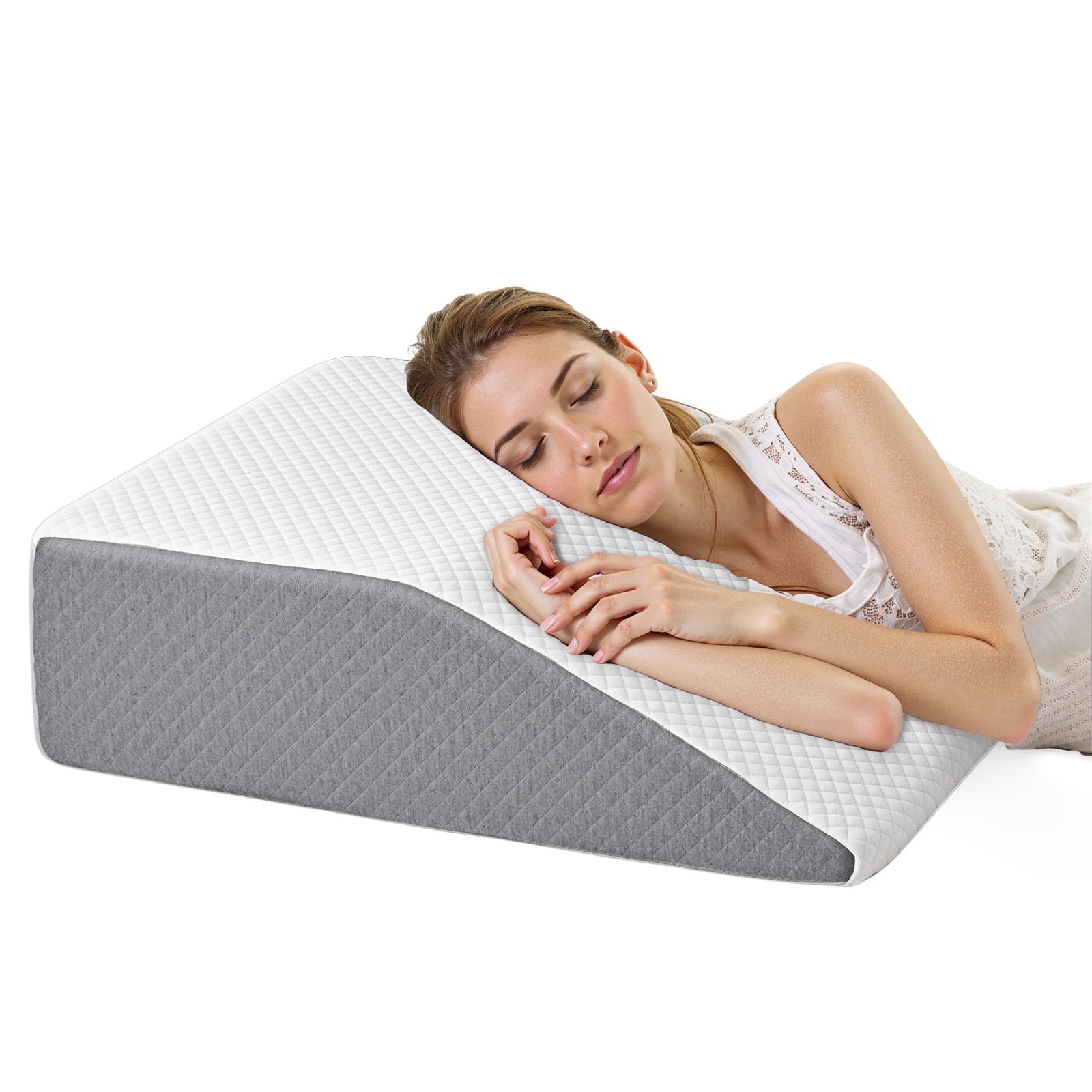 JIOABL Wedge Body Pillow for Sleep Comfort, Neck Pain Relief, Acid Reflux, Heartburn, Back Pain Relief and Snoring, 7Inch