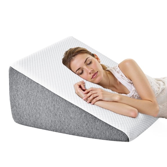 JIOABL Wedge Body Pillow for Sleep Comfort, Neck Pain Relief, Acid Reflux, Heartburn, Back Pain Relief and Snoring, 12Inch