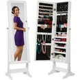 thumbnail image 1 of MCQ standalone jewelry wardrobe, jewelry storage box with full-length mirror, lockable large-capacity makeup and jewelry storage box, 1 of 1