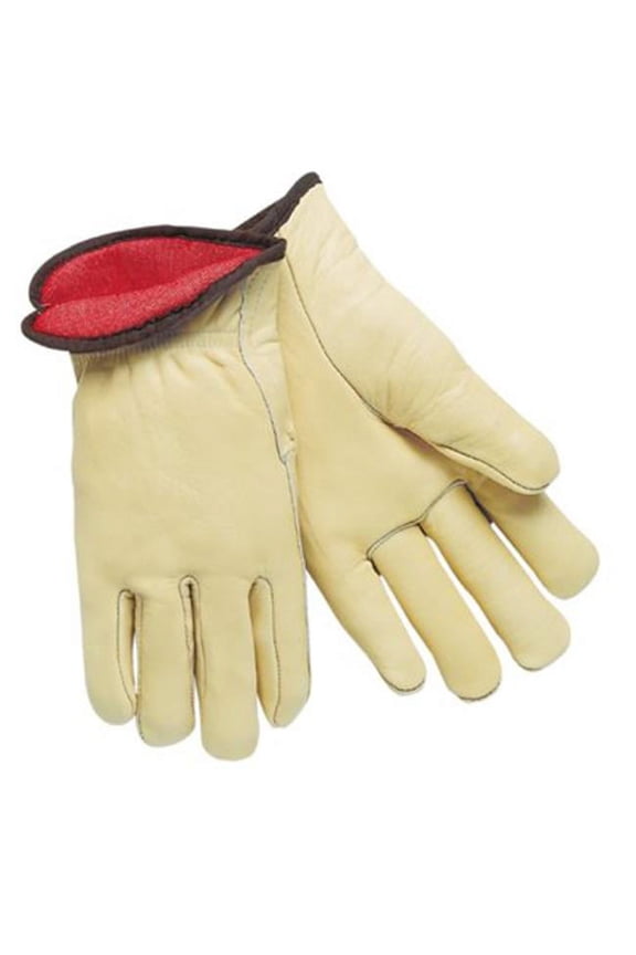 MCR 127-3250M Red Fleece Lined Leathergrain Glove Cream Color
