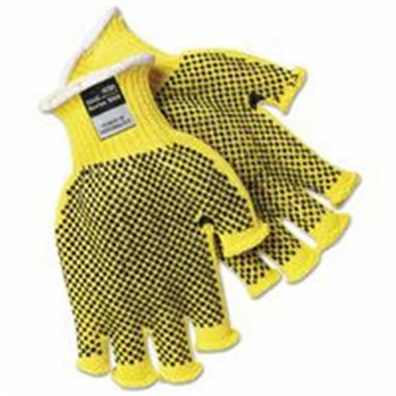 MCR 127-9369L Two-Sided Pvc Dotted Kevlar String Knit Gloves, Fingerless, Large