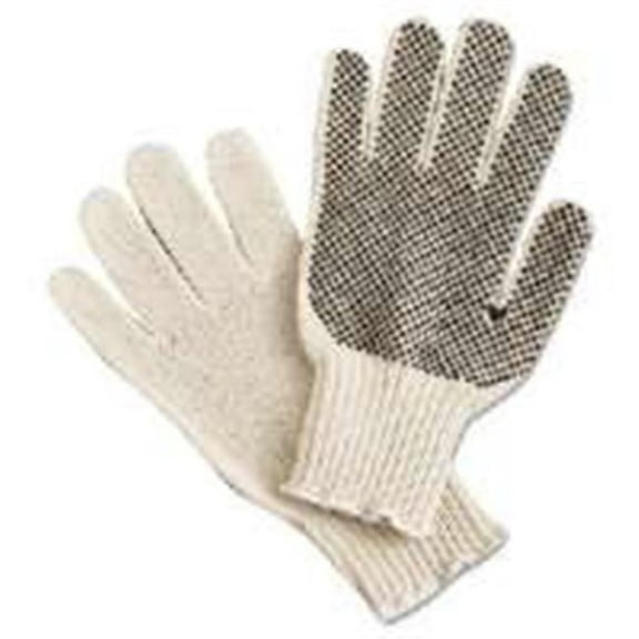 MCR 127-9650LM Pvc Dot String-Knit Gloves - Natural - Large
