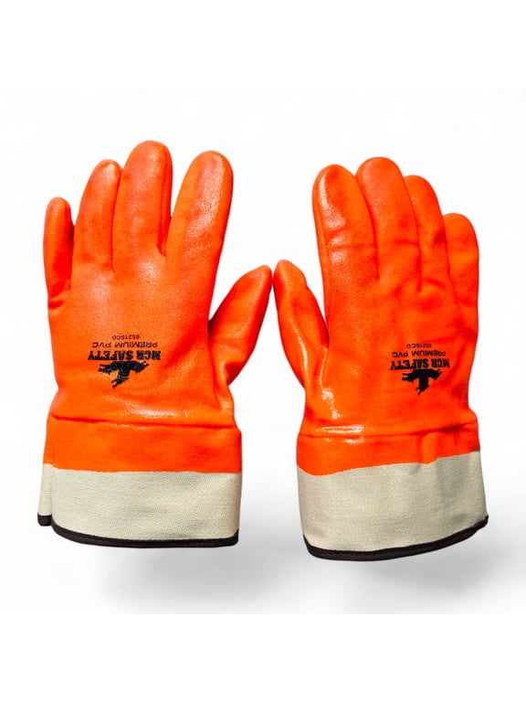 MCR 6521SCO PVC Coated Insulated Gloves Double Dipped Hi-Vis Orange (3-Pairs)