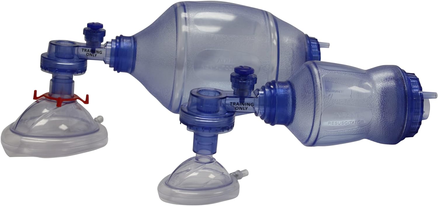 MCR Medical CPR Training Bag VALVES Mask (BVM) Adult/Child and Infant ...