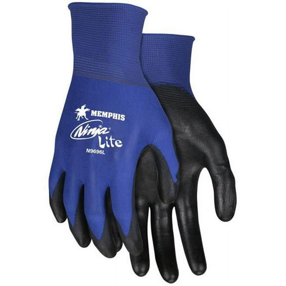MCR Ninja Lite Blue Nylon Shell Glove, 18 Ga - Extra Large