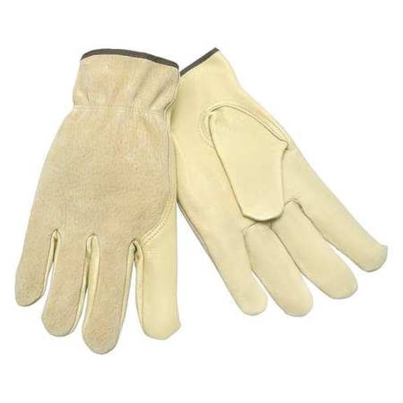 MCR SAFETY 3405XL Leather Palm Gloves,Pigskin,XL,PR