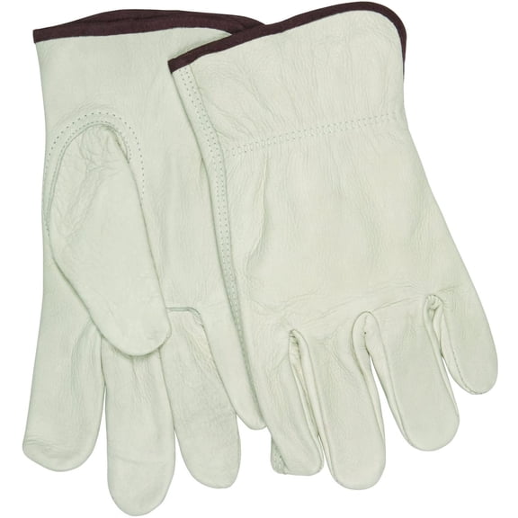 MCR Safety Leather Drivers Work Glove, CV Grade Cow Grain, Keystone Thumb, Beige, Large, Each, 1, -EA