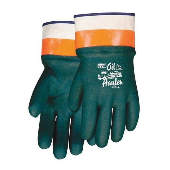 MCR Safety 6410SC Memphis Oil Hauler, PVC Over Orange Gloves, Large