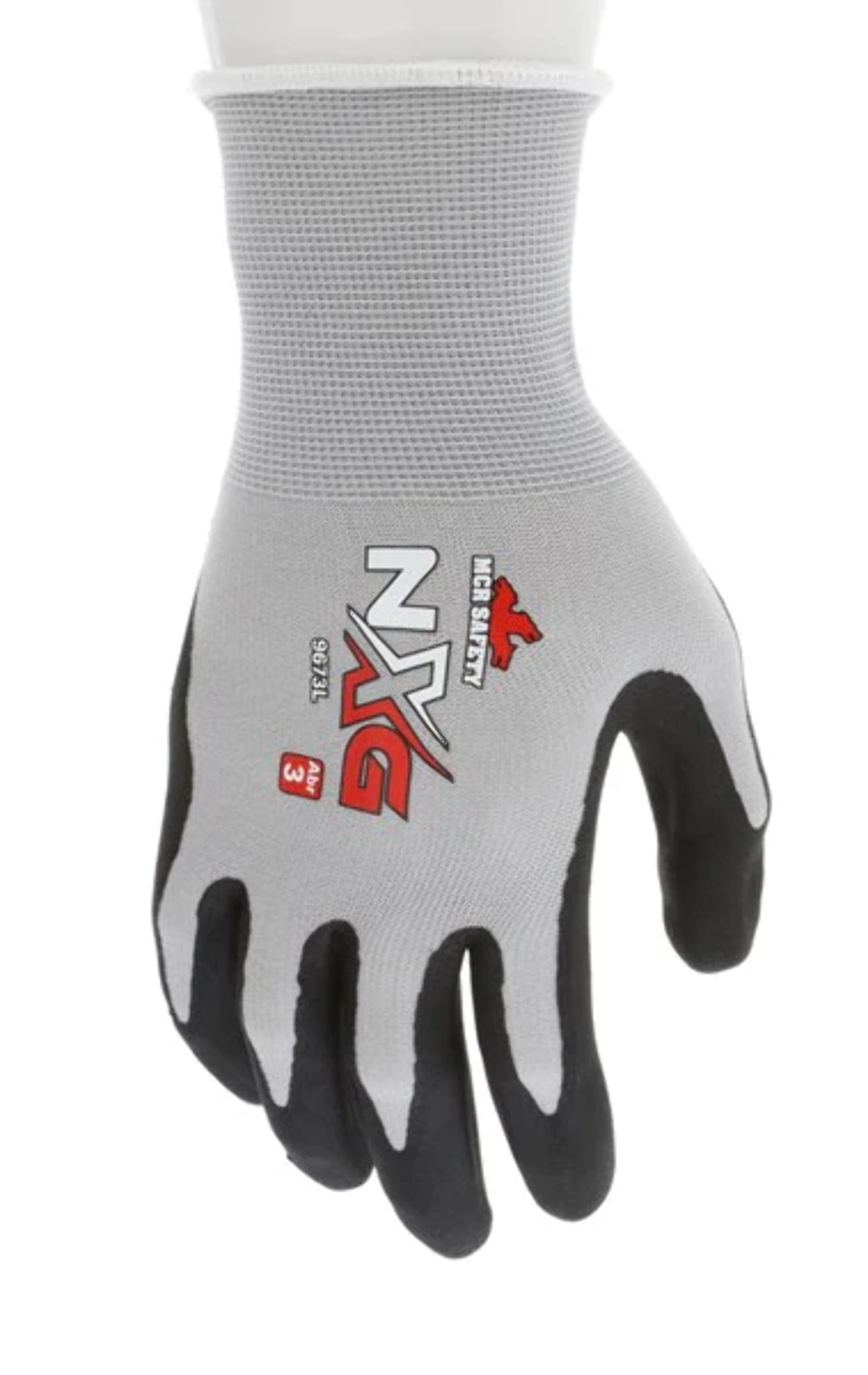 MCR Safety 9673 NXG Work Gloves 13 Gauge Gray Nylon Black Nitrile Foam