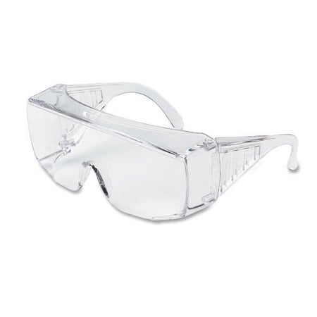 MCR Safety 9800 Series Clear Uncoated Lens Safety Glasses Side Shield - Ultraviolet Protection - Polycarbonate - Clear - 1 Each