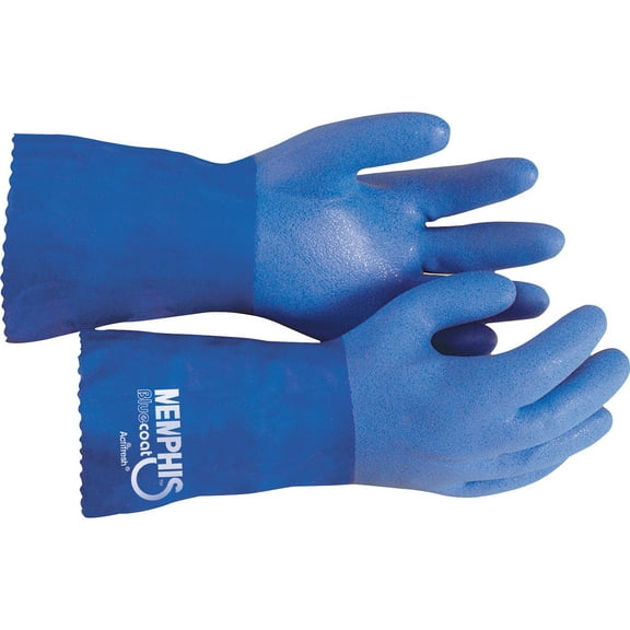 MCR Safety Blue Coat Seamless Gloves - Large Size - Polyvinyl Chloride (PVC) - Blue - Seamless - 2 / Pair | Bundle of 5
