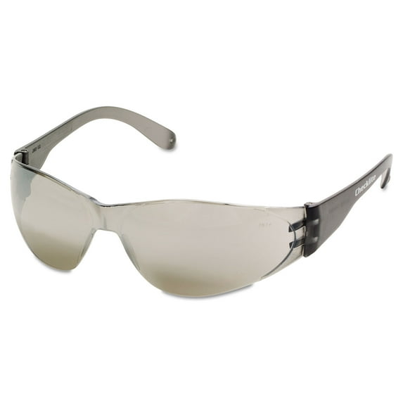 MCR Safety® Checklite® Eyewear, Silver Frame, Silver Mirror Lens, 1/Each