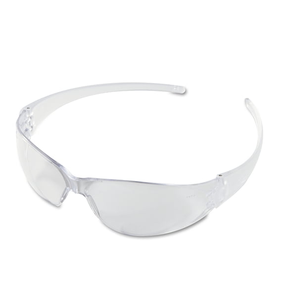 MCR Safety Checkmate Wraparound Safety Glasses, CLR Polycarbonate Frame, Coated Clear Lens -CRWCK110BX
