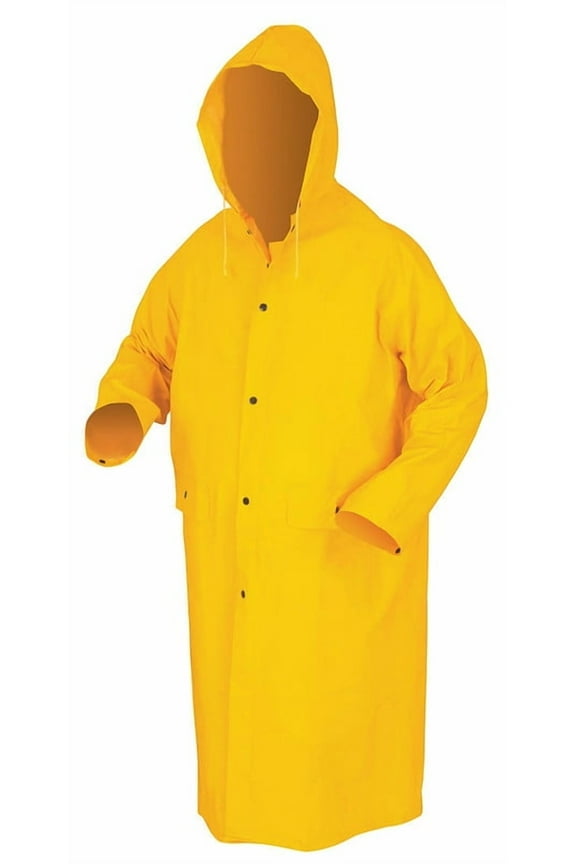 Classic 200CX2 Series Waterproof Raincoat with Detachable Hood, Yellow, PVC/Polyester, Size 2XL